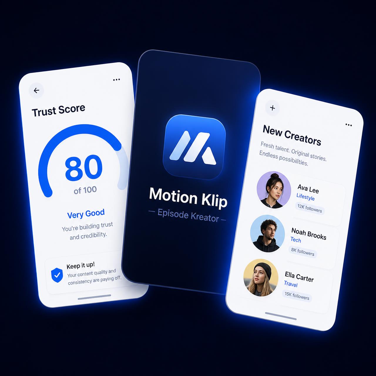 Motion Klip app cards